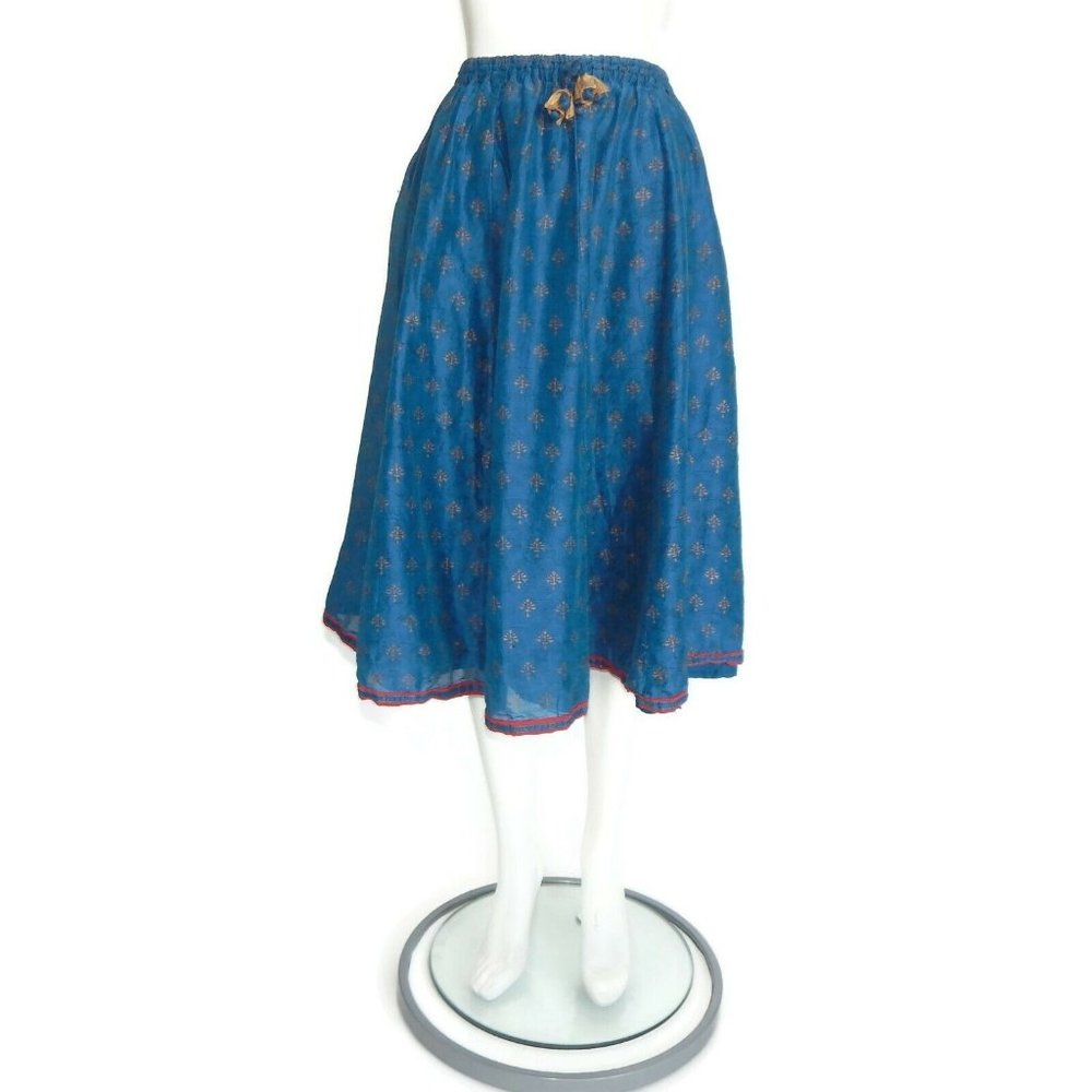 FABINDIA Pretty Blue Indian A-Line Girls Full Skirt size 8-10 years - 629